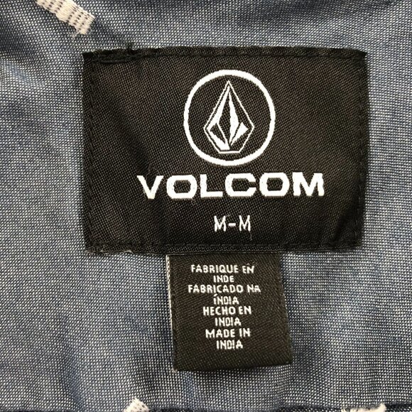 Volcom Mens Shirt Medium Modern Fit Short-Sleeve Button-Up Casual Classic Gray - Picture 7 of 11